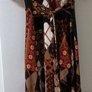 Chic High Low Dress with Chain Print